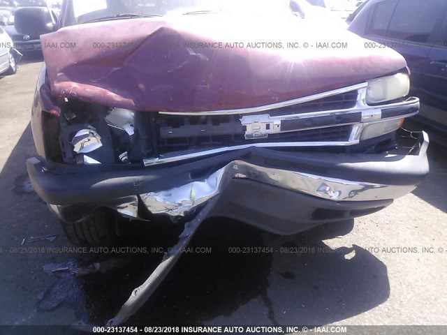 1GNEC16T51J288914 - 2001 CHEVROLET SUBURBAN C1500 BURGUNDY photo 6