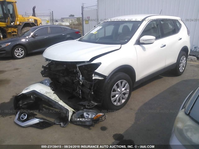 5N1AT2MV3FC857154 - 2015 NISSAN ROGUE S/SL/SV WHITE photo 2