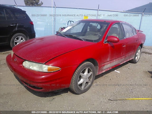 1G3NF52E6YC342654 - 2000 OLDSMOBILE ALERO GLS RED photo 2