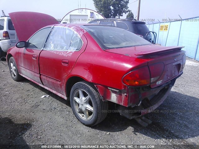 1G3NF52E6YC342654 - 2000 OLDSMOBILE ALERO GLS RED photo 3