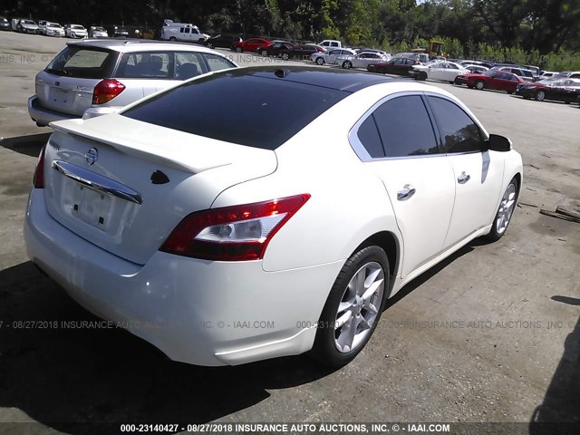 1N4AA5AP2BC837978 - 2011 NISSAN MAXIMA S/SV WHITE photo 4