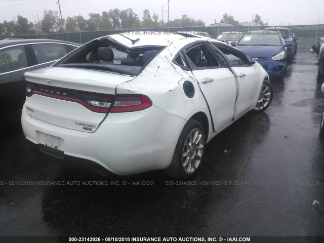 1C3CDFCH8DD299875 - 2013 DODGE DART LIMITED/R/T WHITE photo 4