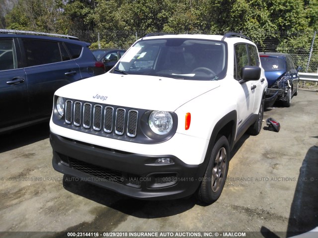 ZACCJBAB8HPF86488 - 2017 JEEP RENEGADE SPORT WHITE photo 2