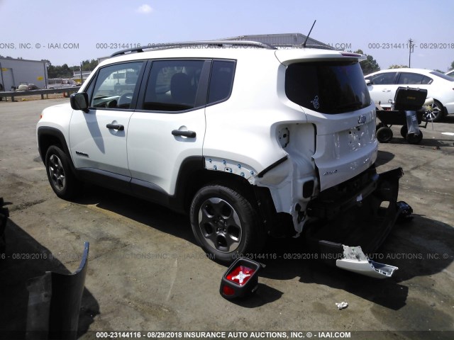 ZACCJBAB8HPF86488 - 2017 JEEP RENEGADE SPORT WHITE photo 3