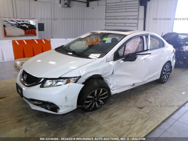 19XFB2F99FE240640 - 2015 HONDA CIVIC EXL WHITE photo 2