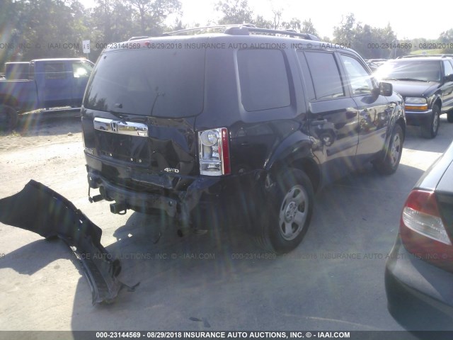 5FNYF4H2XDB073561 - 2013 HONDA PILOT LX BLACK photo 4