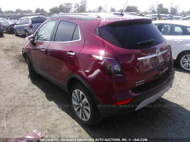 KL4CJESB5JB526615 - 2018 BUICK ENCORE PREFERRED MAROON photo 3