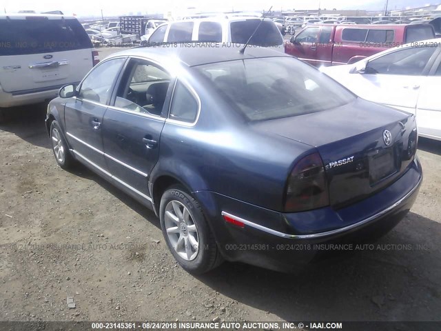 WVWPE63BX4P251329 - 2004 VOLKSWAGEN PASSAT GLS TDI BLUE photo 3