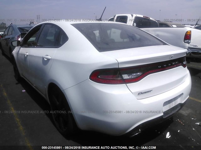 1C3CDFBB0GD519432 - 2016 DODGE DART SXT WHITE photo 3