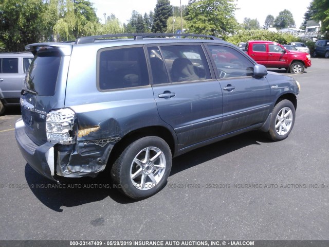 JTEDW21A370020851 - 2007 TOYOTA HIGHLANDER HYBRID BLUE photo 4