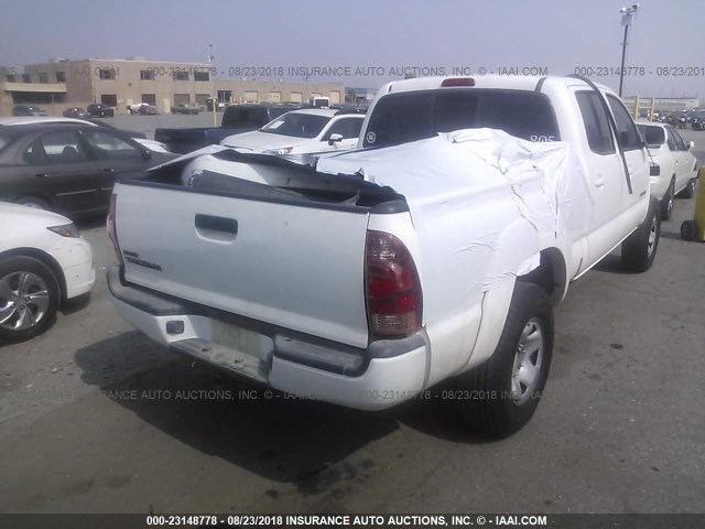 5TEMU52N47Z390090 - 2007 TOYOTA TACOMA DOUBLE CAB LONG BED WHITE photo 4