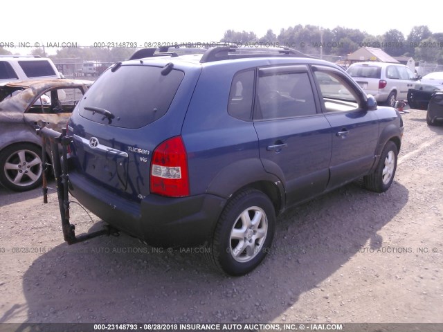 KM8JN72D85U149962 - 2005 HYUNDAI TUCSON GLS/LX BLUE photo 4