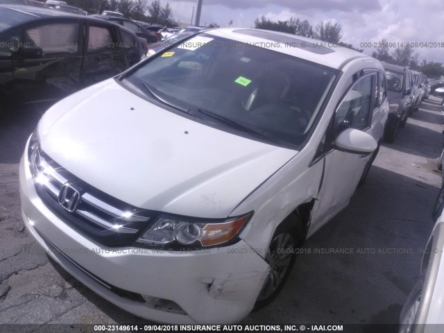 5FNRL5H6XFB043663 - 2015 HONDA ODYSSEY EXL WHITE photo 2