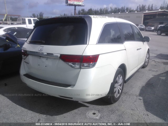 5FNRL5H6XFB043663 - 2015 HONDA ODYSSEY EXL WHITE photo 4