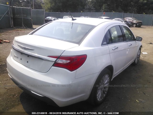 1C3CCBCG4DN621182 - 2013 CHRYSLER 200 LIMITED WHITE photo 4