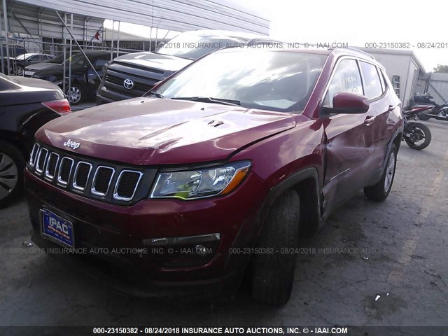 3C4NJCBB6JT186389 - 2018 JEEP COMPASS LATITUDE RED photo 2