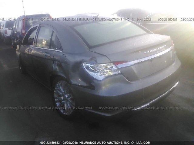 1C3CCBBB9DN694067 - 2013 CHRYSLER 200 TOURING GRAY photo 3