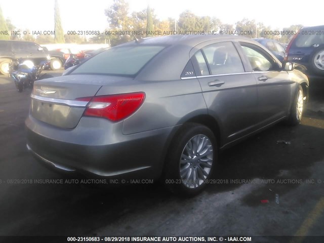 1C3CCBBB9DN694067 - 2013 CHRYSLER 200 TOURING GRAY photo 4