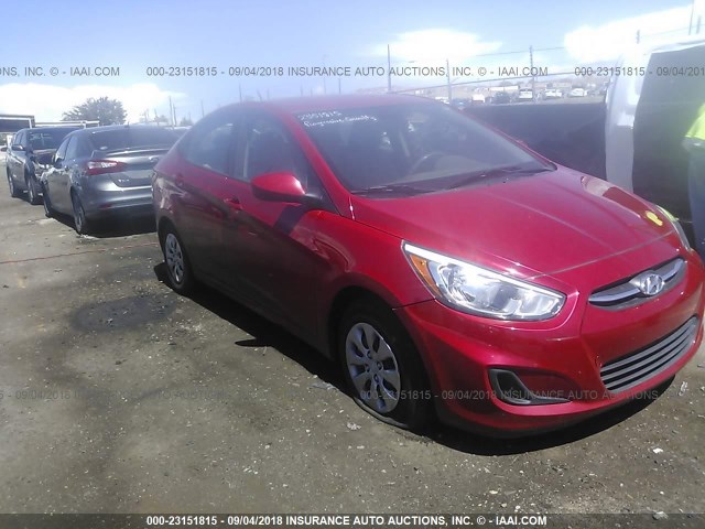 KMHCT4AE7GU997681 - 2016 HYUNDAI ACCENT SE RED photo 1