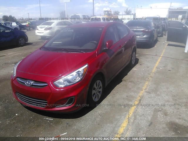 KMHCT4AE7GU997681 - 2016 HYUNDAI ACCENT SE RED photo 2