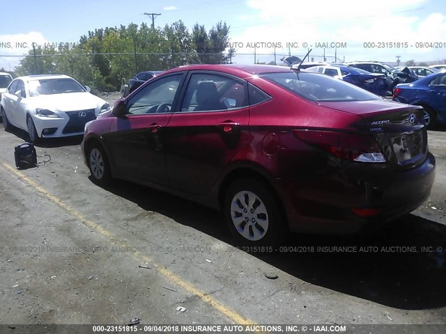 KMHCT4AE7GU997681 - 2016 HYUNDAI ACCENT SE RED photo 3