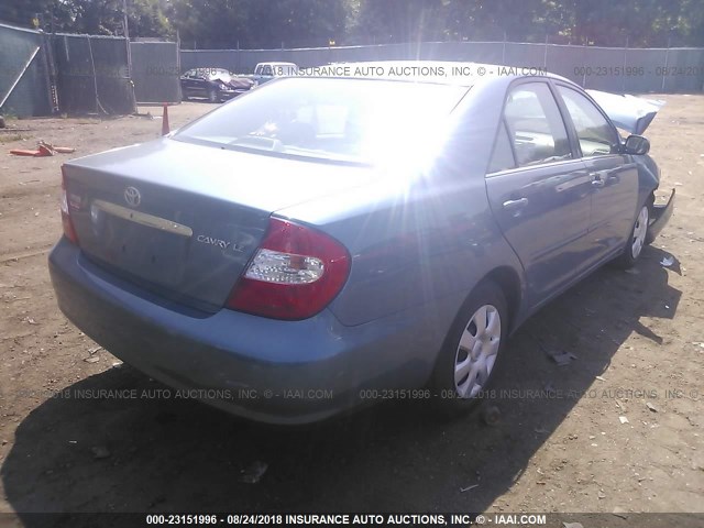 4T1BE32K54U901482 - 2004 TOYOTA CAMRY LE/XLE/SE BLUE photo 4