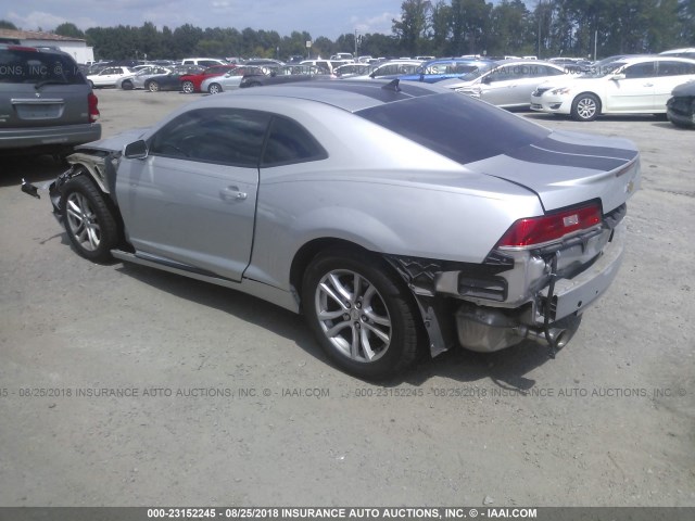 2G1FB1E33F9309398 - 2015 CHEVROLET CAMARO LS SILVER photo 3