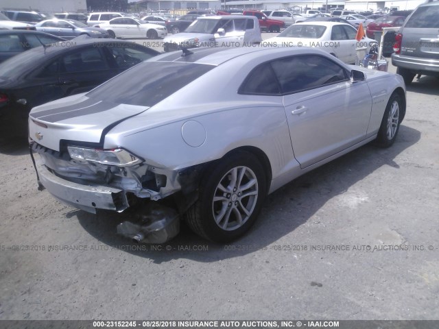 2G1FB1E33F9309398 - 2015 CHEVROLET CAMARO LS SILVER photo 4