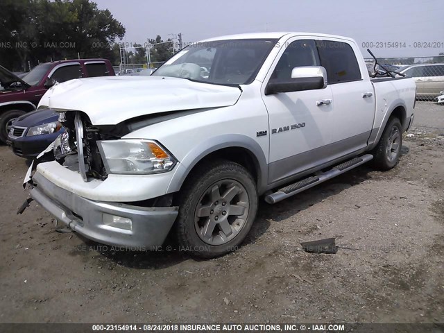 1C6RD7NT4CS177335 - 2012 DODGE RAM 1500 LARAMIE WHITE photo 2