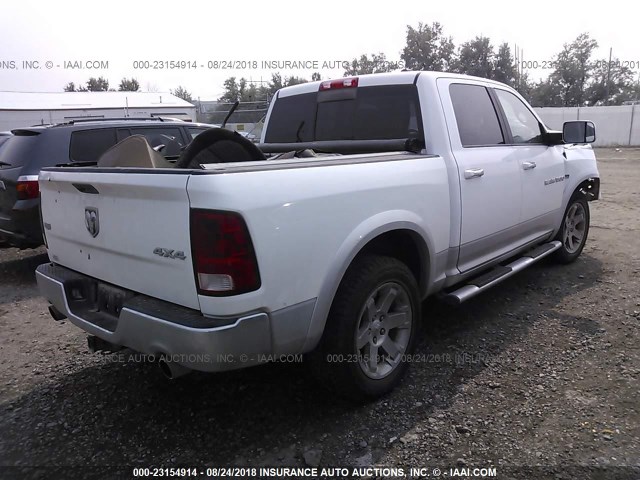 1C6RD7NT4CS177335 - 2012 DODGE RAM 1500 LARAMIE WHITE photo 4