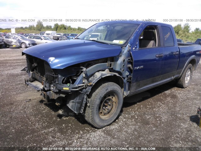 1D3HV18T59S789036 - 2009 DODGE RAM 1500 BLUE photo 2