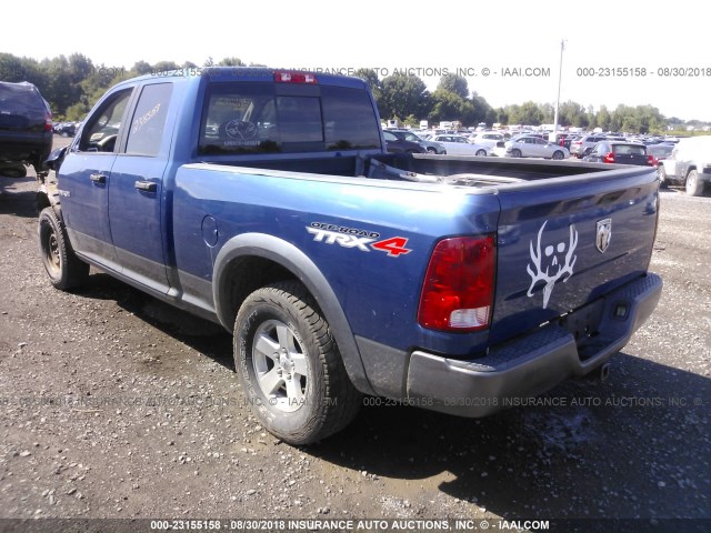 1D3HV18T59S789036 - 2009 DODGE RAM 1500 BLUE photo 3