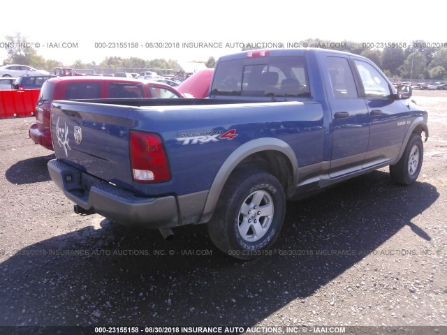 1D3HV18T59S789036 - 2009 DODGE RAM 1500 BLUE photo 4