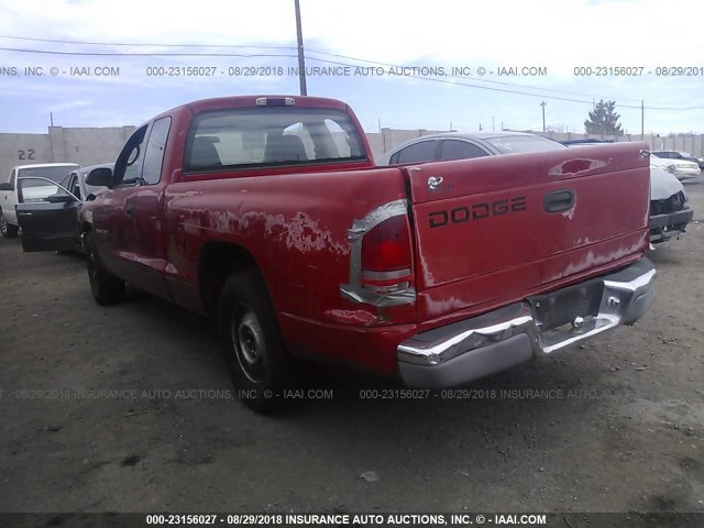 1B7GL22X01S196801 - 2001 DODGE DAKOTA RED photo 3