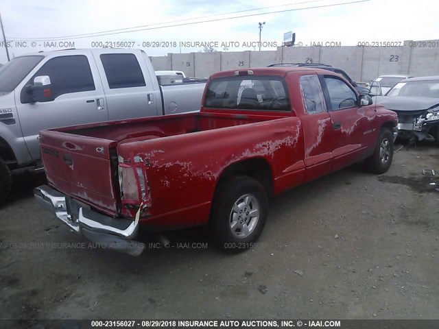 1B7GL22X01S196801 - 2001 DODGE DAKOTA RED photo 4