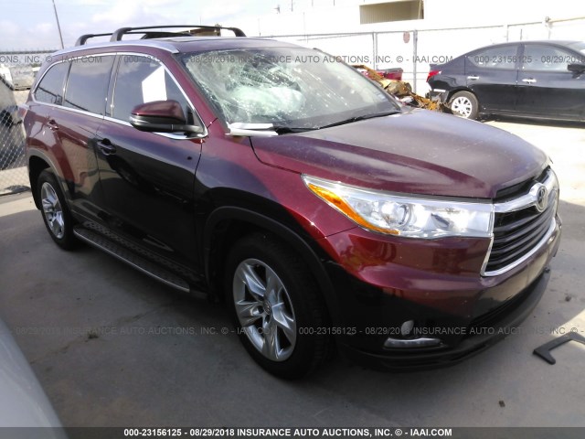 5TDDKRFH2FS208254 - 2015 TOYOTA HIGHLANDER LIMITED/LTD PLATINUM MAROON photo 1