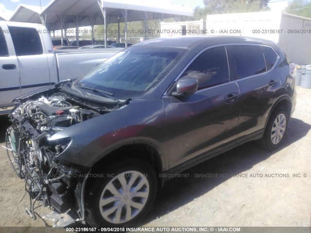 KNMAT2MV8GP692510 - 2016 NISSAN ROGUE S/SL/SV GRAY photo 2