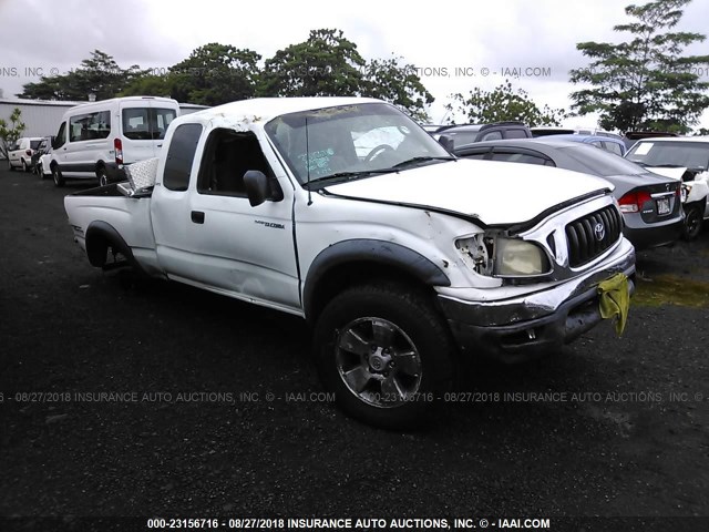 5TEWN72N63Z291072 - 2003 TOYOTA TACOMA XTRACAB WHITE photo 1