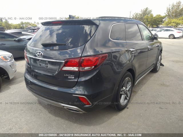 KM8SR4HF8JU271778 - 2018 HYUNDAI SANTA FE SE/LIMITED BLUE photo 4