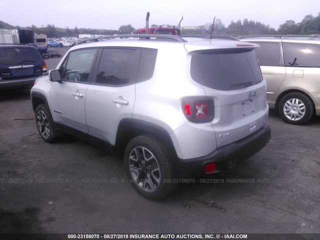 ZACCJBBB2JPG88308 - 2018 JEEP RENEGADE LATITUDE SILVER photo 3