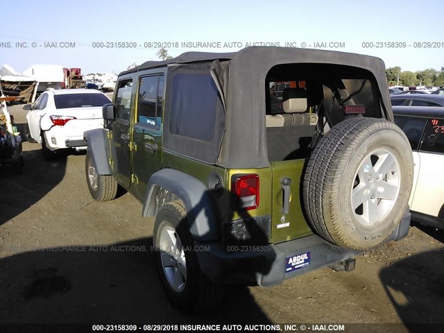 1J4GA39127L145813 - 2007 JEEP WRANGLER X GREEN photo 3