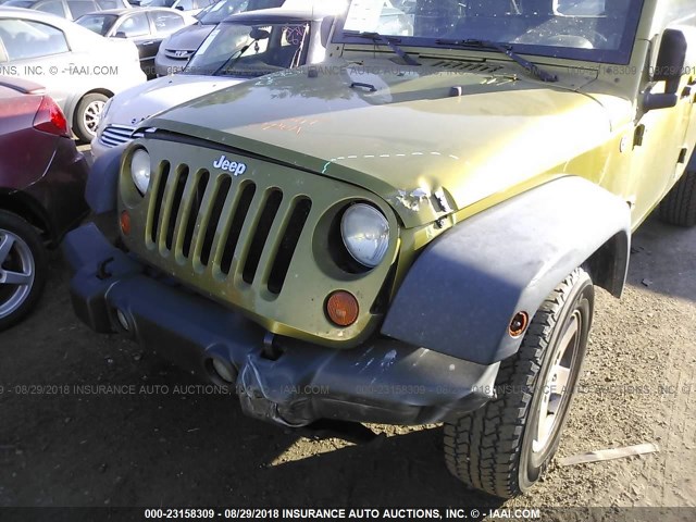 1J4GA39127L145813 - 2007 JEEP WRANGLER X GREEN photo 6