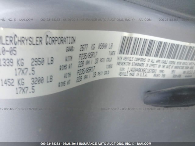 1J4GR48KX6C167601 - 2006 JEEP GRAND CHEROKEE LAREDO/COLUMBIA/FREEDOM 银色 照片 9