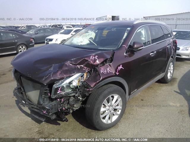 5XYPGDA57HG242365 - 2017 KIA SORENTO LX/L MAROON photo 6