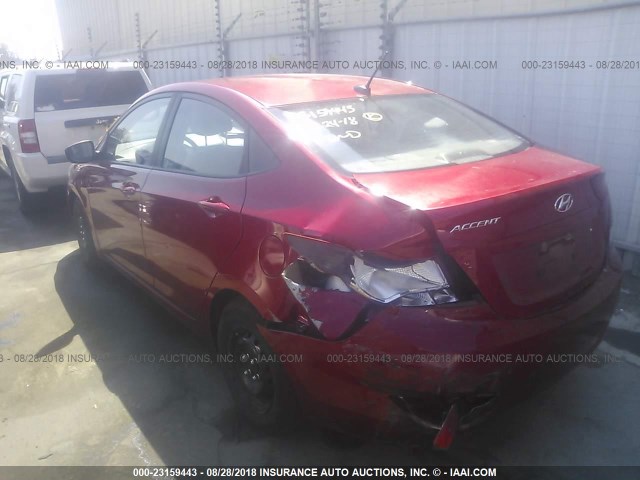 KMHCT4AE9GU091614 - 2016 HYUNDAI ACCENT SE RED photo 3