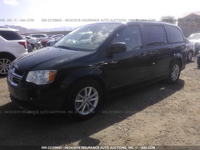 2C4RDGCG3GR249468 - 2016 DODGE GRAND CARAVAN SXT BLACK photo 2