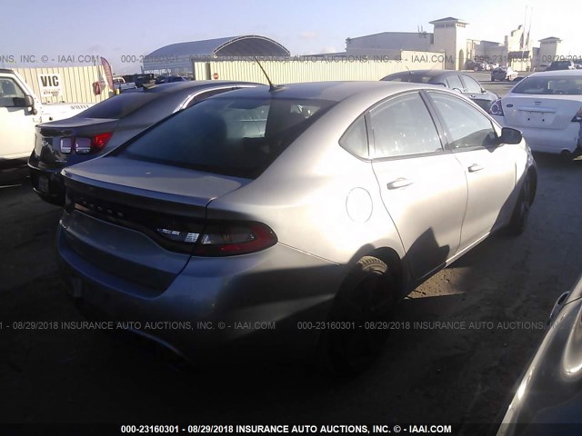 1C3CDFBB1FD159912 - 2015 DODGE DART SXT GRAY photo 4