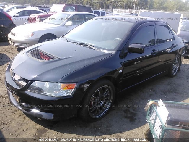 JA3AH86C86U063912 - 2006 MITSUBISHI LANCER EVOLUTION BLACK photo 2