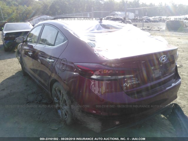 KMHD84LF7HU358455 - 2017 HYUNDAI ELANTRA SE/VALUE/LIMITED RED photo 3