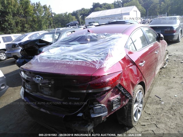 KMHD84LF7HU358455 - 2017 HYUNDAI ELANTRA SE/VALUE/LIMITED RED photo 4